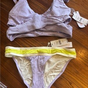 Pilyq Lavender and Yellow Bikini Set